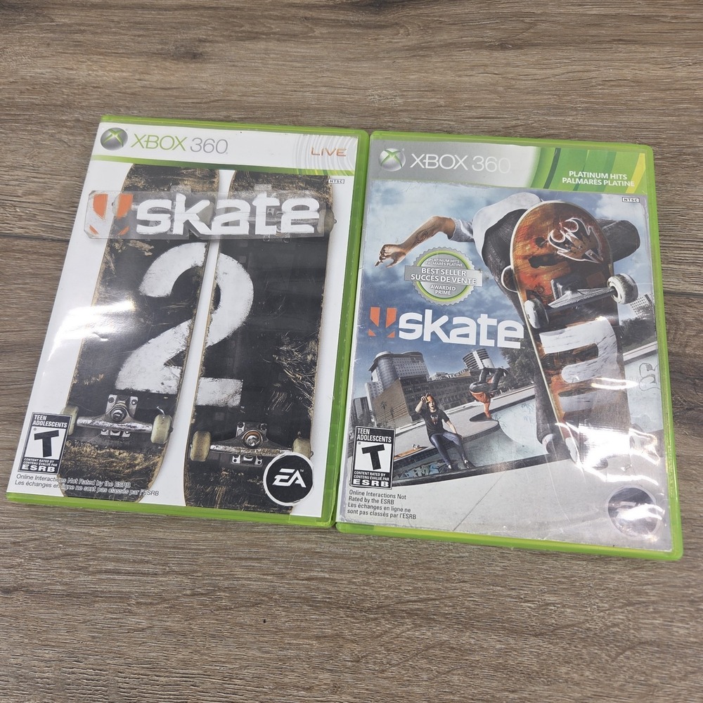 Skate 2 + Skate 3 Bundle Xbox 360 Tested Working Microsoft EA Skateboarding